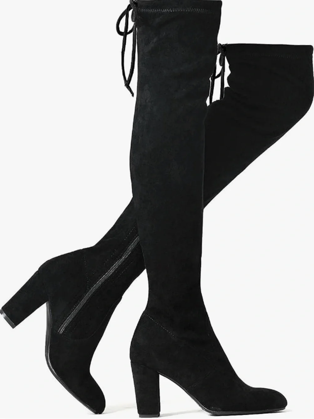 Women's Black Over-the-Knee Heel Boots